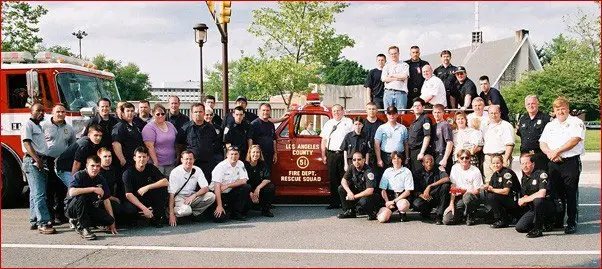 The crew with the restored Squad 51 at Emergency! Fest