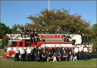 A Hyattsville department group photo on Truck 1