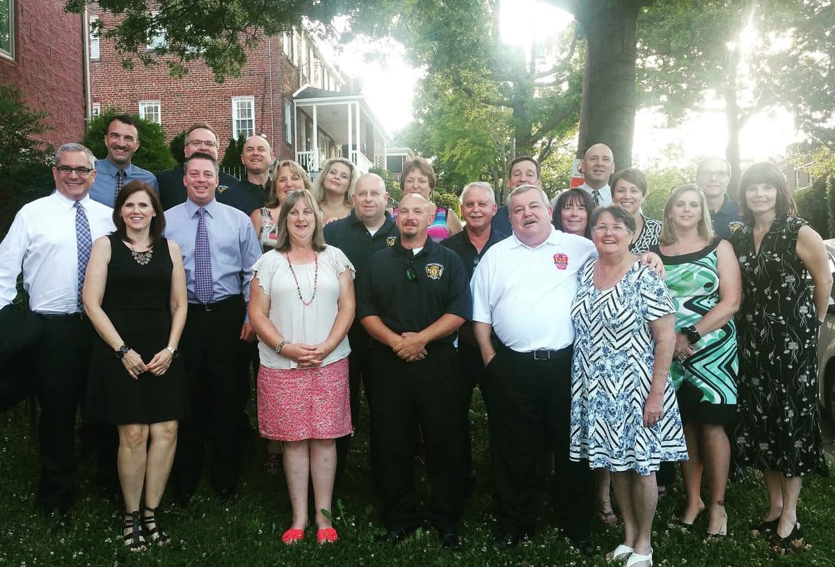 Dave Iannone with HVFD friends and fellow firefighters